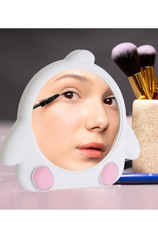 Caş Dekorasyon Beyaz Renk Penguen Model Masa Aynası Beyaz