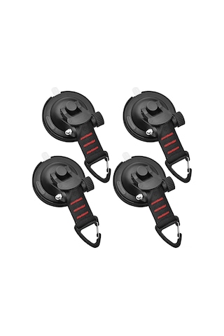 Padalink Kamp Ve Araç İçin 4'lü Kırmızı Plastik Pvc Süspansiyon Kanca - Düz Yüzeyler İçin, Havlu Oyuncak Asma