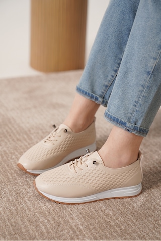 Daxtors D0155 Günlük Ortopedik Kadın Sneaker Spor Ayakkabı Bej