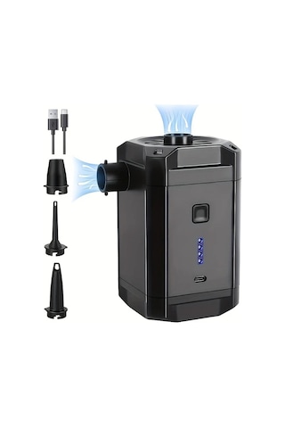 Xuweiwei Siyah Taşınabilir Çift Amaçlı Şarj Edilebilir Kablosuz Hava Pompası Şişme Yatak Havuz Simitleri İçin