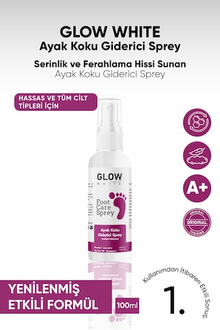 Glow Whıte Ayak Koku Giderici Sprey 100 Ml Okaliptus & Nane Yağı Içerikli