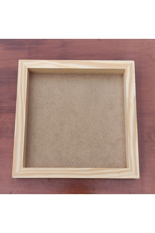 20x20cm Ham Ahşap Çerçeveli Pano Camsız - Arkalık Sabit