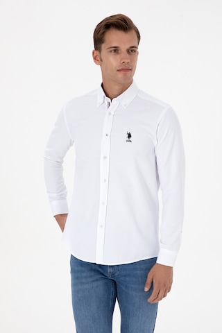 U.s. Polo Assn. Erkek Beyaz Gömlek Desenli 50317249-vr013 Beyaz