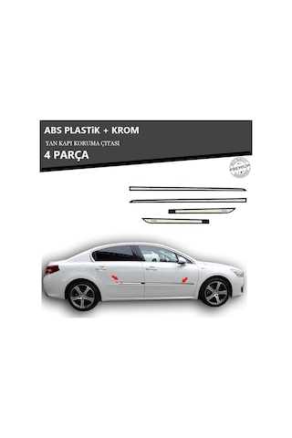 Peugeot 508 Yan Kapı Koruma Çıtası Plastik + Krom Unvrslppkçt00076