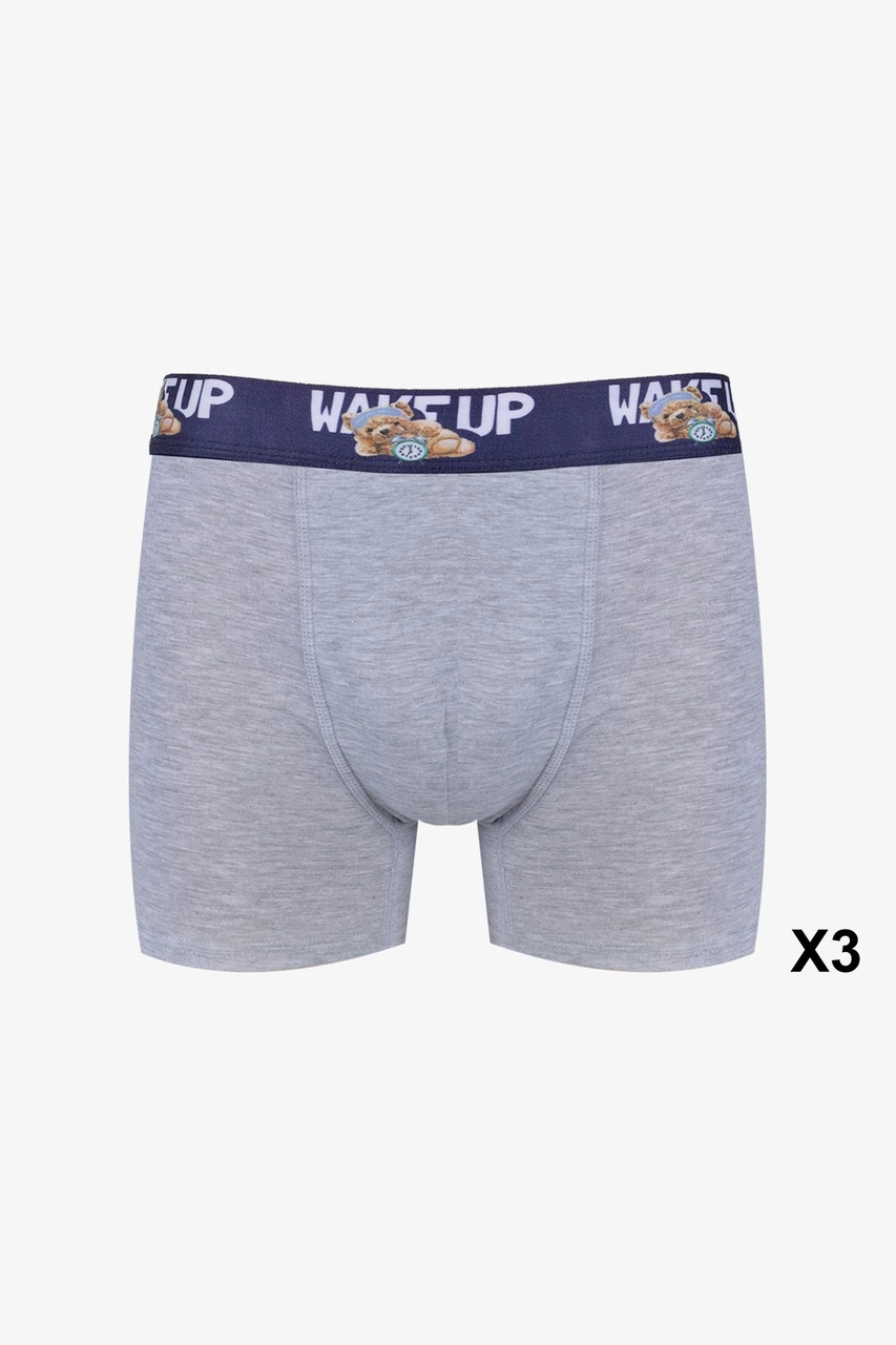 Erkek 6'lı Pamuklu Likralı Boxer Ko9003bx-35 Siyah - Gri