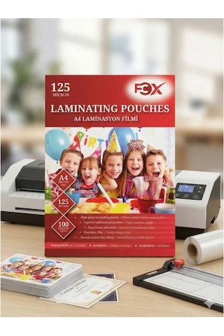 Fcx Laminasyon Filmi Parlak A4 125mic 100'lü