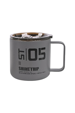 Lemestar Taşra Kampı İçin Çift Katlı Isı Yalıtımlı Paslanmaz Çelik Kupa - 350ml Sıcak/soğuk Saklama Kabiliyeti Koyu Gri
