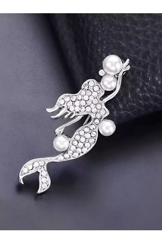 Bijoubijou Takı Broş Denizkızı 245830385 Gri