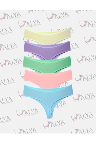 Alya Underwear Kadın Külot Yüksek Bel Tanga, Toparlayıcı - 2 Siyah, 1 Beyaz, 2 Ten S, M, L, Xl, 2xl - 5 Adet Multicolor-p15