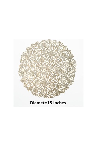 15 "preslenmiş Vinil Yuvarlak Placemats, 6 Set, Yemek Odaları 15,7x23,6 İnç