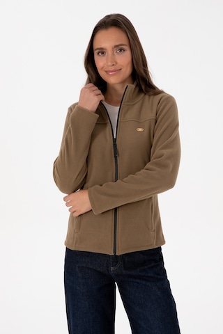 U.S. Polo Assn. Kadın Haki Fermuarlı Dik Yaka Polar Sweatshirt 50316729-VR027