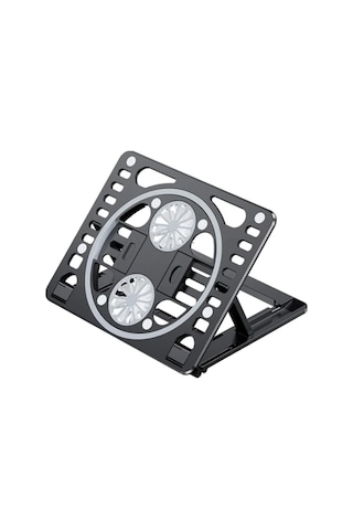 Ally Ayarlanabilir Taban Çift Fanlı Tablet Ve Laptop Soğutucu Stand- 5775 - Karbul4801-7245 Siyah Siyah