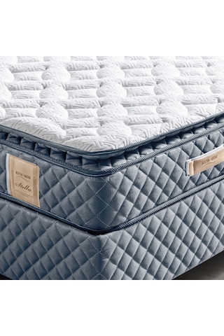 Setaymobilya Ortopedik Yatak, Stella Açık Mavi Pedli Ortopedik Yaylı Yatak