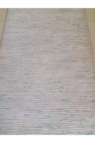 Aslan Home Yatak Odası Takımı Üç Lü Yolluk , Mavi Beyaz Lı Düz Desen Çift Taraflı Kaliteli Küçük Halı