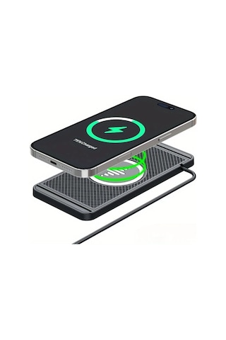 Honeybeeshop Araba Kablosuz Sarj Standi Siyah Hizli Sarj Istasyonu Kaymaz Mat Telefon Kulaklik Sarj Taban Iphone Samsung Galaxy Uyumlu S24 S23 S22 Siyah