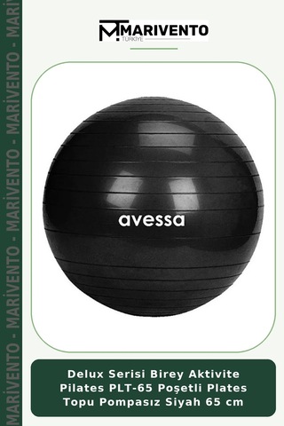 Delux Serisi Birey Aktivite Pilates Plt-65 Poşetli Plates Topu Pompasız Siyah 65 Cm