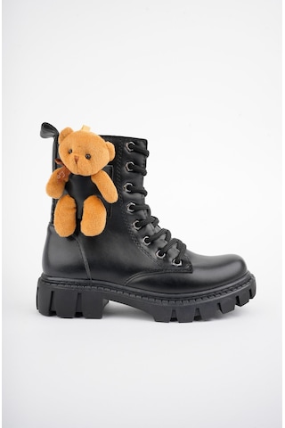 Muggo Pinky Garantili Ayıcıklı Fermuarlı Bağcıklı Postal Çocuk Bot 001