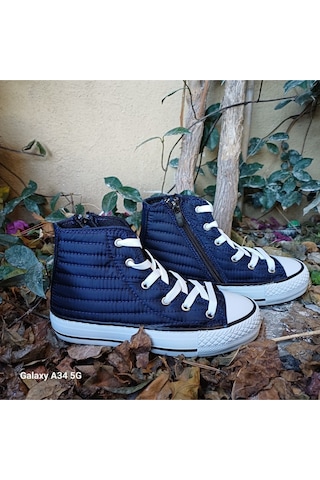 Scarpe Magiche Elyaflı Paraşüt Model Kız Çocuk Ayakkabısı 31-35 Numara Arası Işıksızdır Lacivert