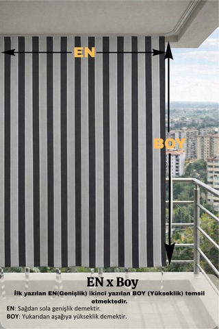 Antrasit-gri Balkon Perdesi Kornişli Bağcıklı Su Geçirmez Dış Mekan Dayanıklı Modern Balkon Brandası