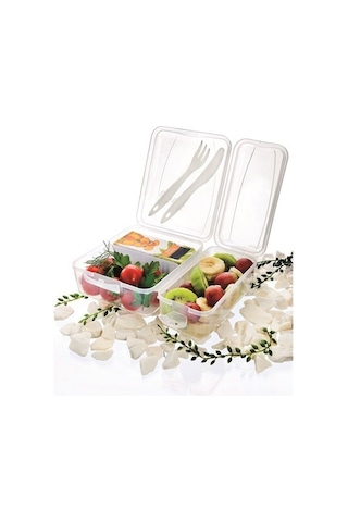 Hobibahçem Takeaway Ergonomik Asorti Çatal Bıçaklı Pratik Yoğurt Saklama Kabı Renkli