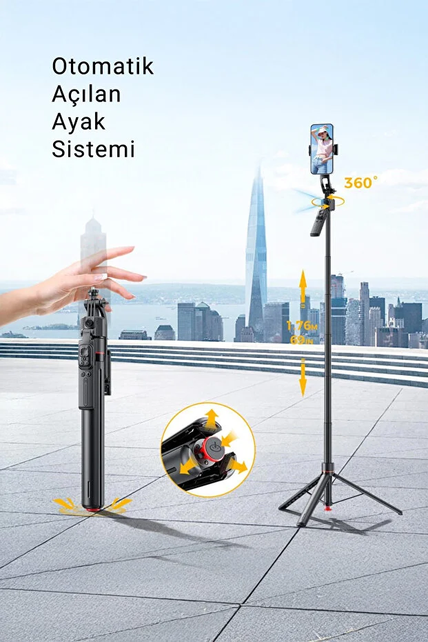 Xk-selfie10 Yapay Zeka Destekli Akıllı Yüz Takibi 360 Canlı Yayın Standı, Sabit Çekim Gimbal Tripod