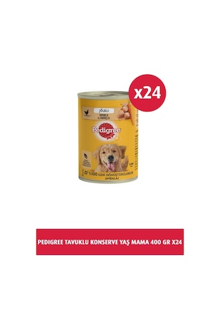 Pedigree Tavuklu Konserve Köpek Yaş Mama 400 Gr X24