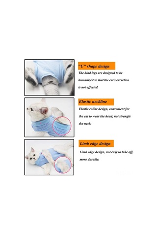 Hombey Kedi Ameliyat Sonrası Giysi, Yara Koruması, Yalama Engeli, Esnek Mesh Kumaş, Emzik Kesme Ve Sterilizasyon Sonrası Kullanıma Uygun, Mavi L Beden