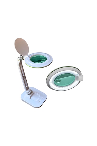 Flexi Led Aydınlatmalı Masaüstü Büyüteç Kademeli Işık Ayarlı, Ergonomik Tasarım
