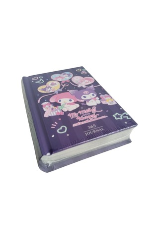 Victori's Journals Vj Kuromi-my Melodi Lisanslı 365 Günlük 368 Sayfa A7 Ebatında Gümüş Varaklı Kenarlı Defter Mor