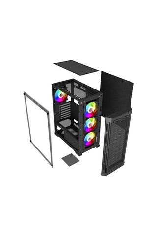 Powerboost PB-PS7840B 600 W Oyuncu Mid-Tower Bilgisayar Kasası