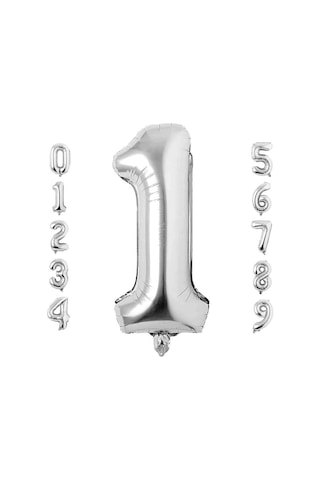 1 Bir Rakam Gümüş Folyo Balon 34" Inc 76 CM