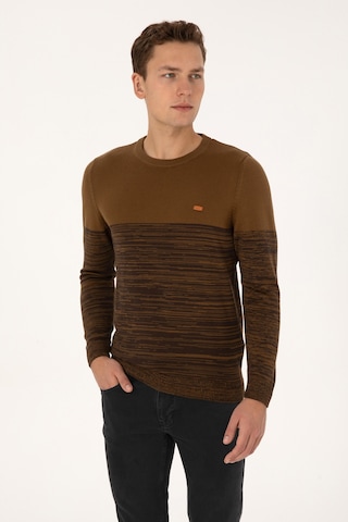 U.S. Polo Assn. Erkek Slim Fit Bisiklet Yaka Haki Kazak 50314970-VR027