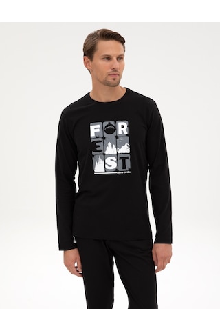 Pierre Cardin Erkek Siyah Pijama Takım 50322655-001 Siyah