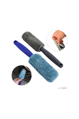 Jant Ve Egzoz Temizlik Süngeri Mopu Mikrofiber Metalsiz İçi Sünger Yumuşak Gri 1 Adet