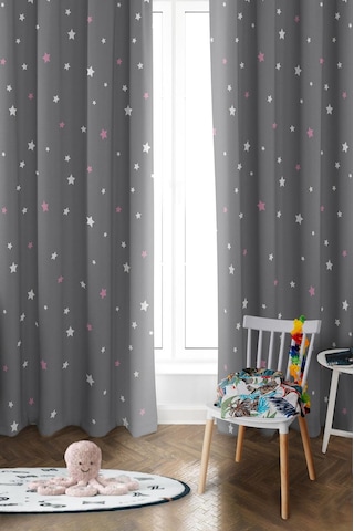 Parlak Saten Mikro Kumaş Çift Kanat Çocuk Odası Fon Perde Takımı Prd0036