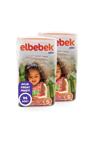 Elbebek Elite Bebek Bezi 5 Numara Junior Fırsat Paketi 96 Adet 2'li