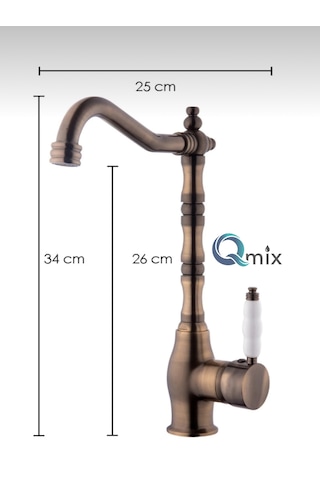 Retro Rustik Model Nostalji Antik Porselen Kol Lüx Mutfak Eviye Bataryası Komple Piriniç Musluk Antik-eskite