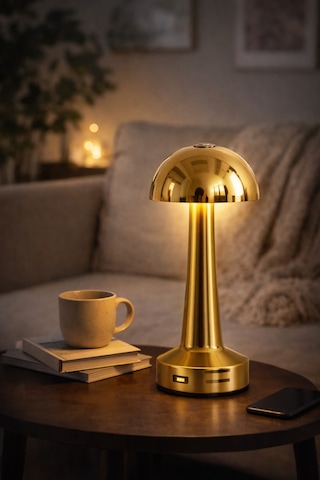 Zenlight Mantar Masa Lambası Altın