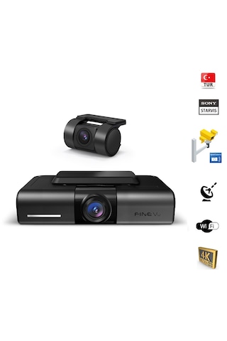 Fınevu Gx4k Ultra Hd 2ch Wi-fi Türkçe 2kameralı Araç Kamerası
