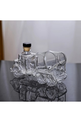 Willowhaven Karıştırıcı Kamyon Şeklinde Cam Şişe Yüksek Borosilikat El Yapımı Kapaklı Şarap Saklama Koleksiyon