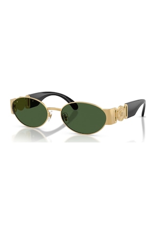 Versace Ve 2299 100271 56 Unisex Oval Gold Metal Güneş Gözlüğü Altın