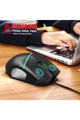 Geeksen Oyuncu Klavye Ve Fare Seti - 35 Tuşlu Tek El Klavye Rgb Işıklı, 4 Seviye Dpı Ayarlı 6400dpı Oyuncu Fare, Çoklu İşletim Sistemi Desteği Diğer