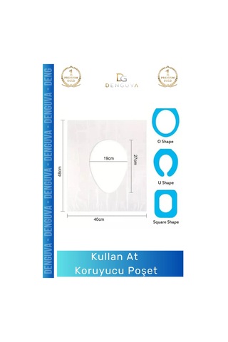 Klozetkapakpoşeti Hijyenik Tek Kullanımlık Pratik Sağlıklı Seyahat Tipi Klozet Kapağı Poşeti - 50 A Çok Renkli
