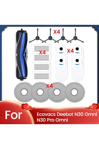Xiaaokeji Ecovacs Deebot N30 Omnı Parçaları İçin 17 Adet Silindir Yan Fırça Filtresi