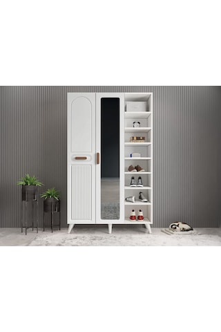 Monere Membran 3 Kapaklı Portmanto Montaj Dahil Beyaz 120 Cm
