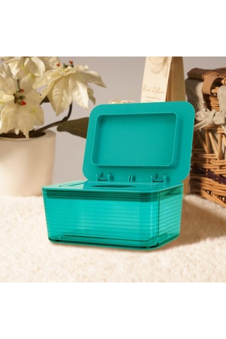 Sones Islak Mendil Kutusu Plastik Taşınabilir Çok Fonksiyonlu Çekmece Kapaklı Koyu Yeşil