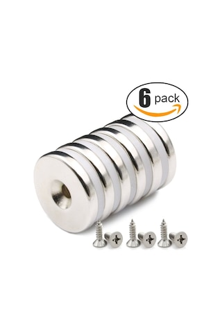 6 Adet 30Mm X 10-5Mm X 5Mm Havşa Delikli Güçlü Neodyum Miknatis