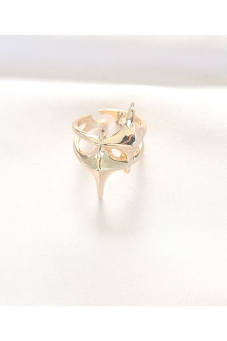 Yıldız Model Gold Renk Ayarlanabilir Yüzük - Tj-byk3144 Gold