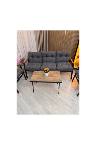 Balkon, Bahçe,teras,cafe - Salon - Metal Kanepe Koltuk Takımı - 3 1 1 Sehpa