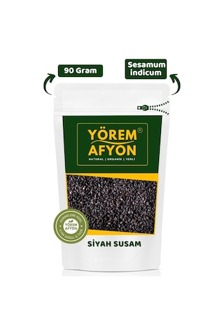 Yörem Afyon Botanik Dünya'nın Yüksek Lifli Cevheri Siyah Susam, Black Sesame Sesamum Indicum 90gr.